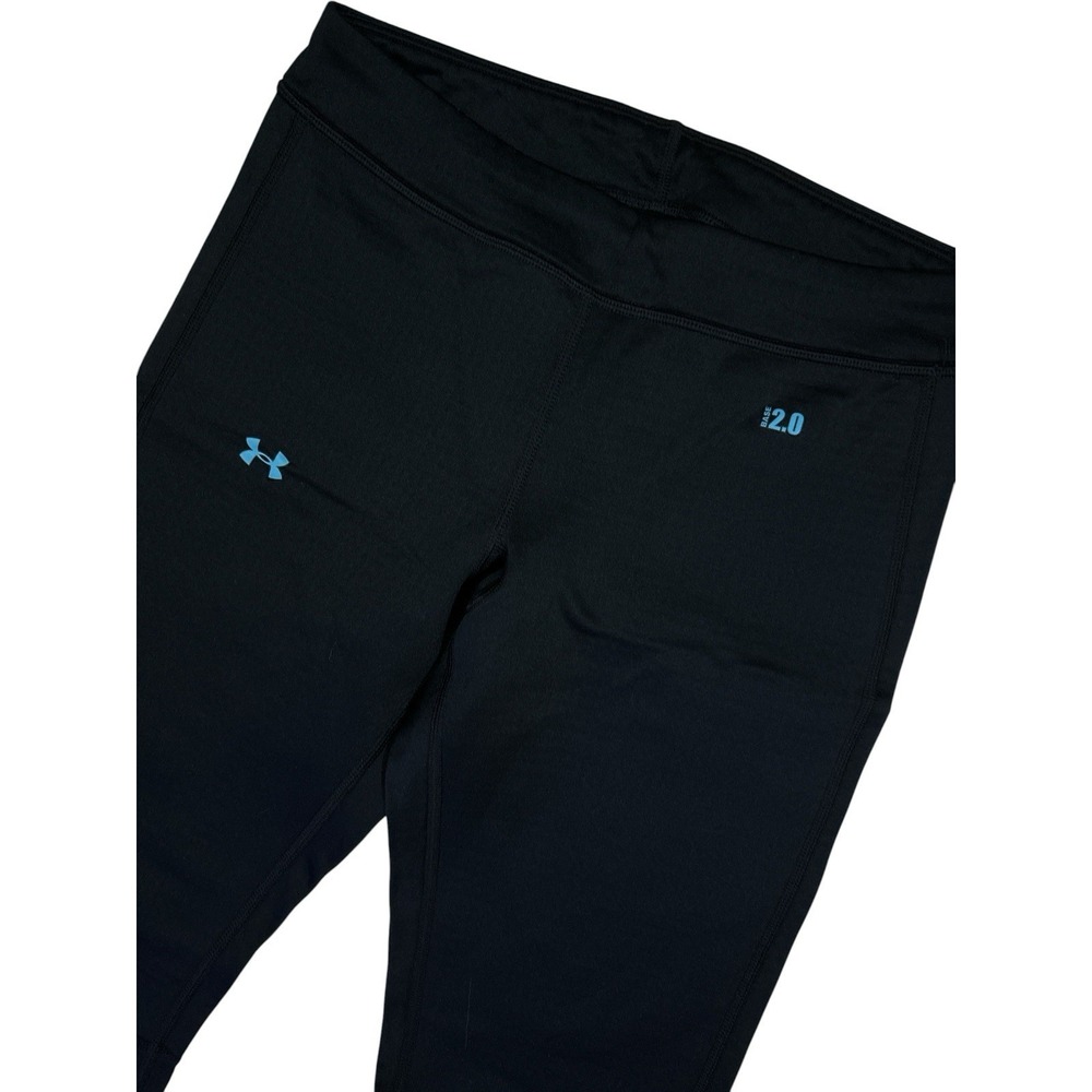 Under Armour Coldgear Base 2.0 WAFFLE KNIT Womens Small Black Fitted Logo
